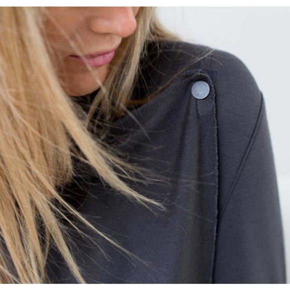 LUNYA The Robe Womens XS Small Eclipse Gray Cowl Neck Pima Cotton Blend Long NEW - Picture 4 of 16